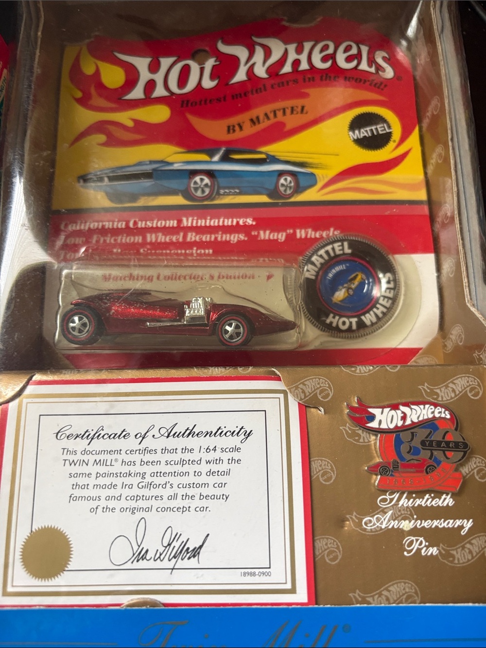 Mattel Hot Wheels Red Twin Mill with Pin